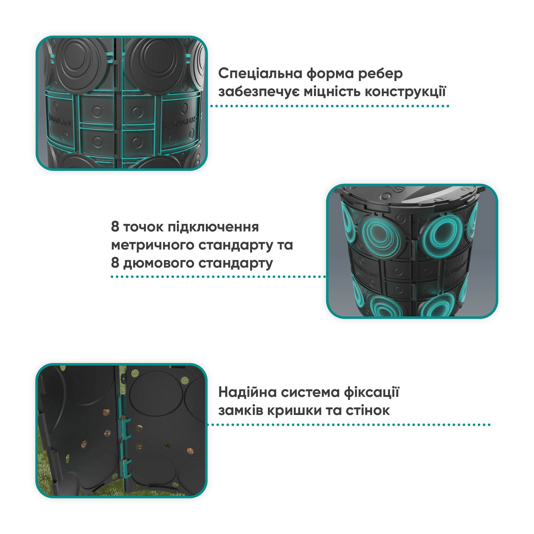Дренажный колодец D620 H710 пластиковый с крышкой пластиковой и геоматериалами фото - 4