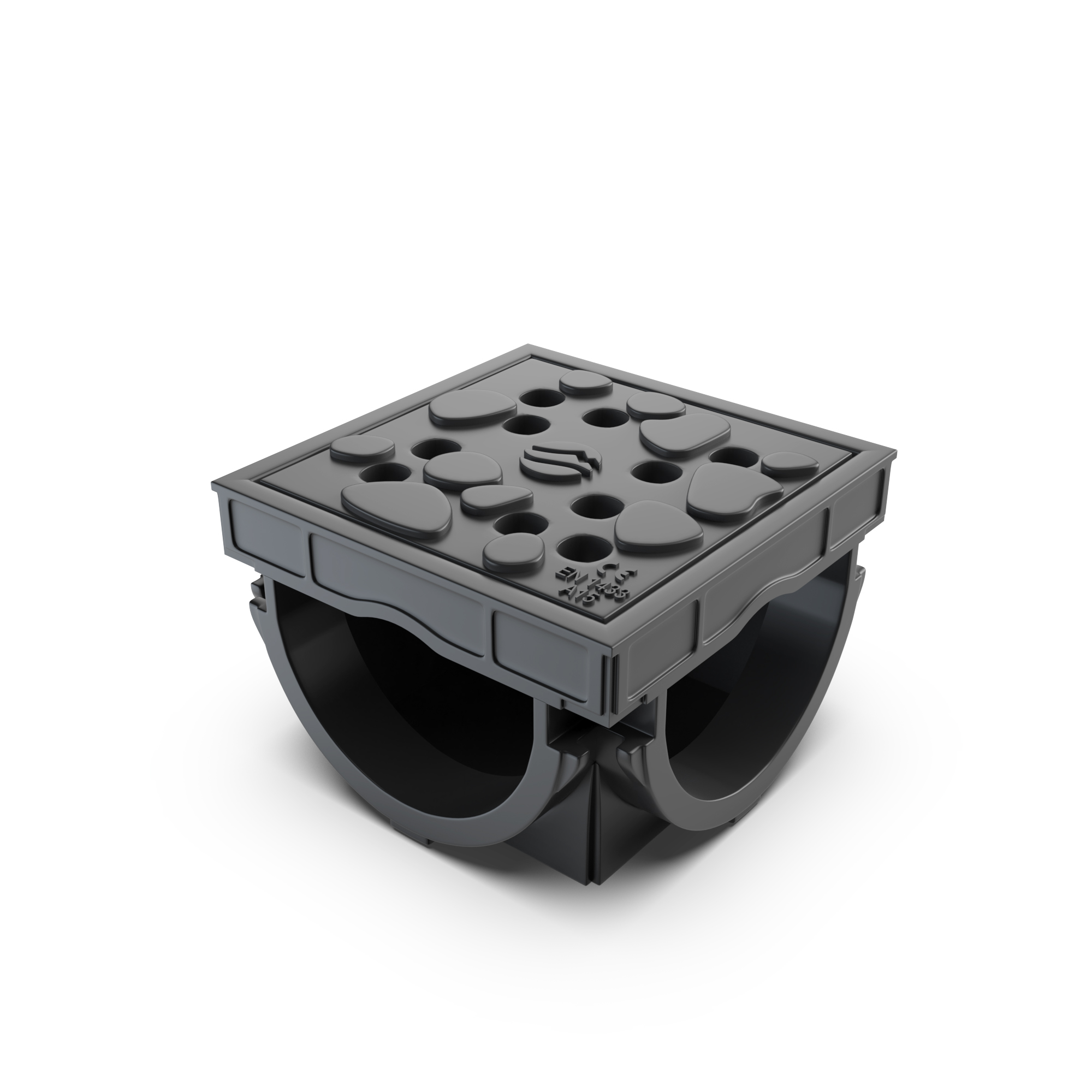 Кутовий з'єднувач пластиковий Micro DN50 H50 з решіткою пластикова Stone А15