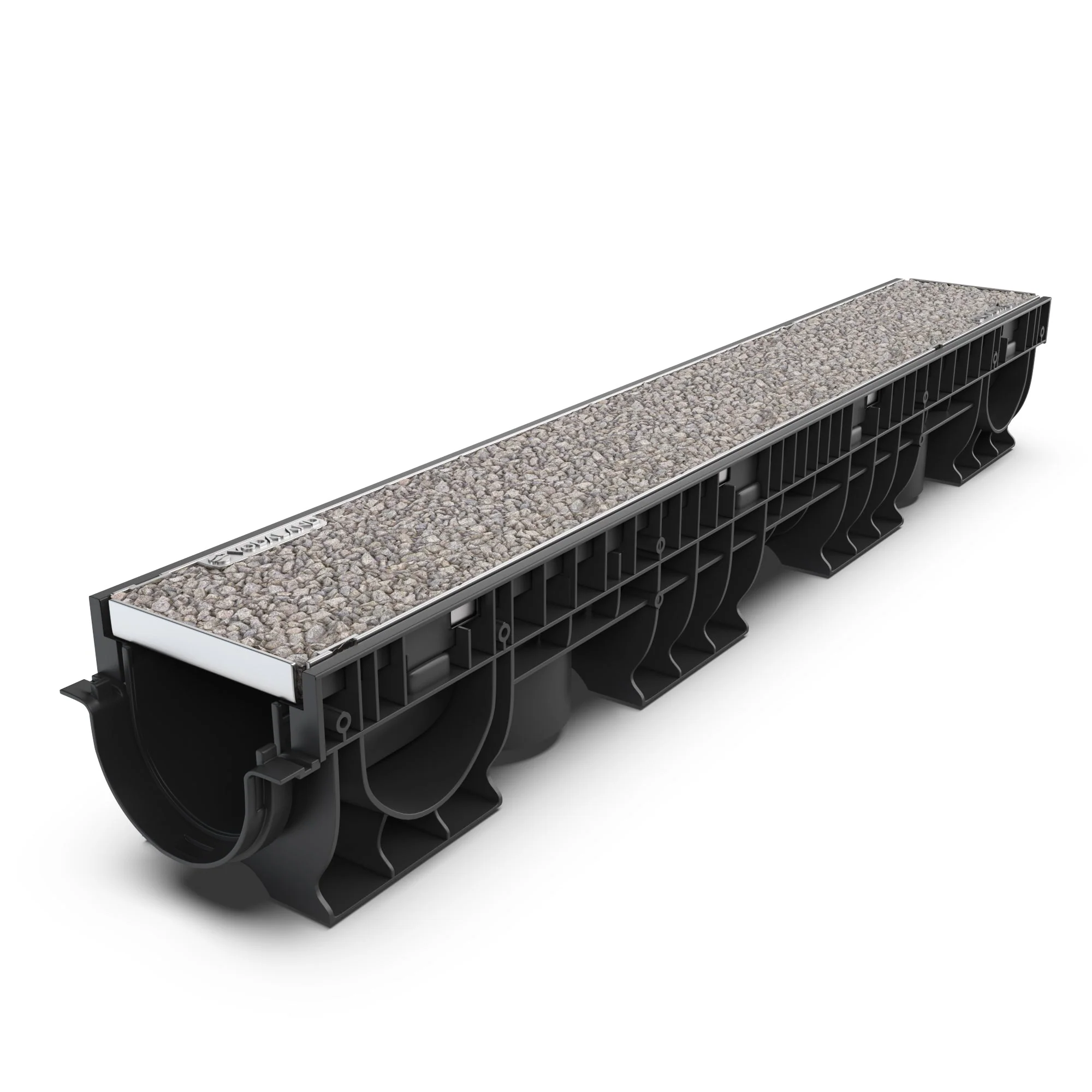 Решетка полимербетонна в нержавеющей рамке Base DN100 A15 Gray фото - 3