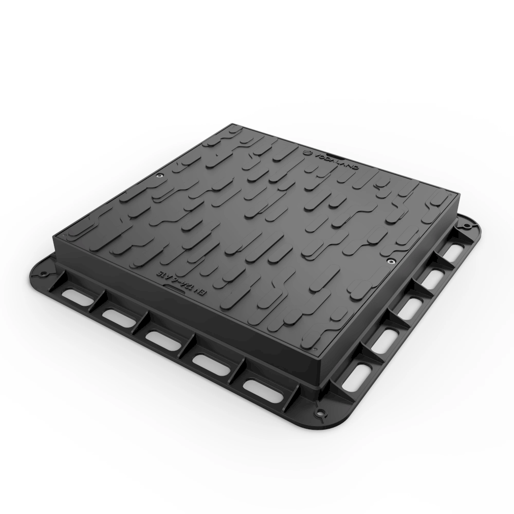 Люк пластиковий Easy 600х600 DN430 квадратний легкий чорний з замком