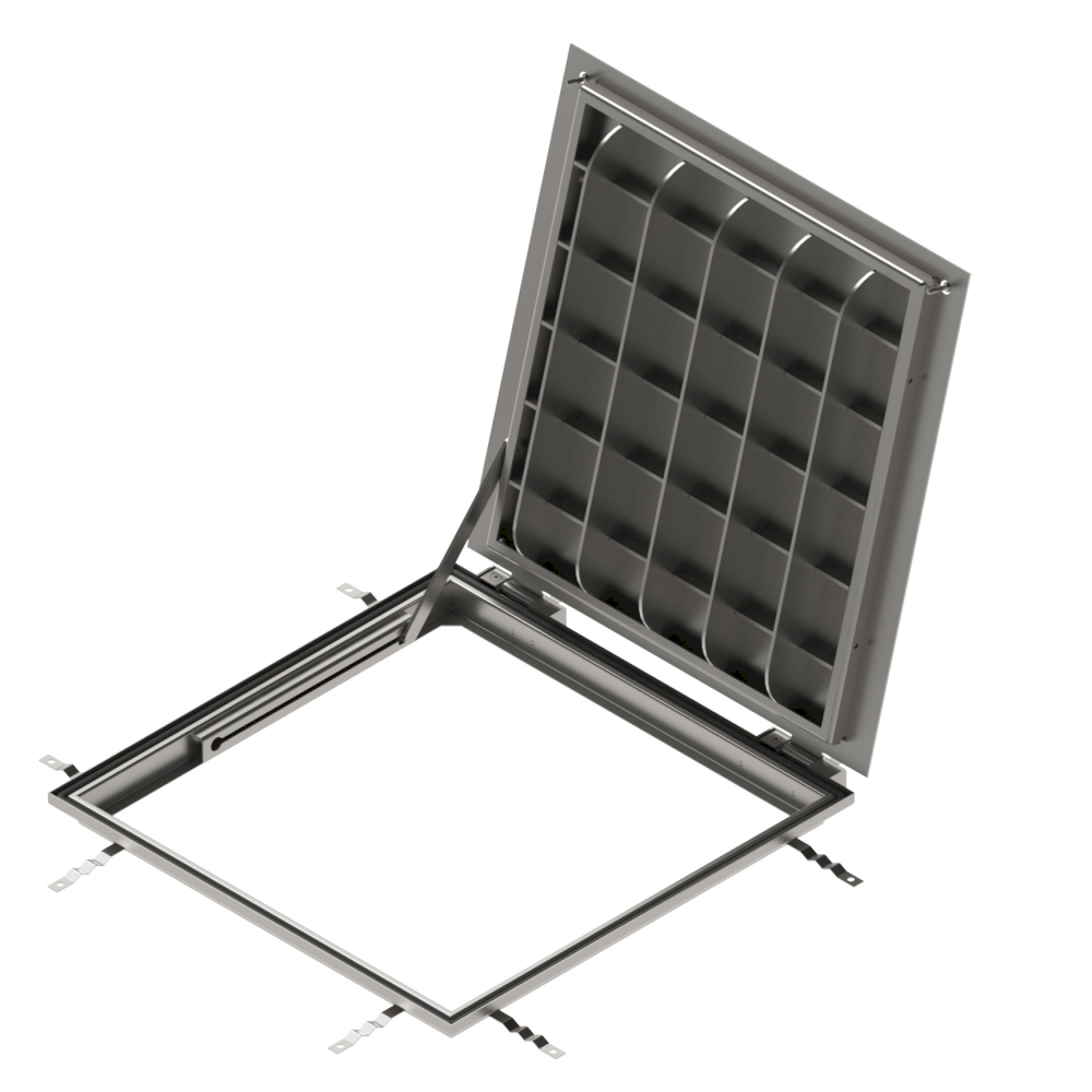 Люк технологічний відкидний з нержавіючої сталі Pro 400x400 Plate B125