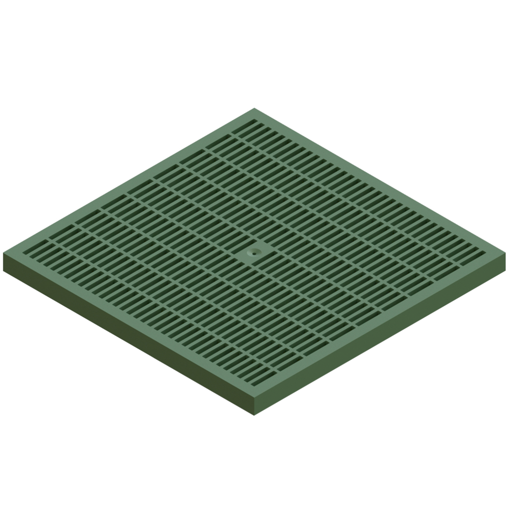 Решітка Base 500х500 пластикова щілинна зелена А15