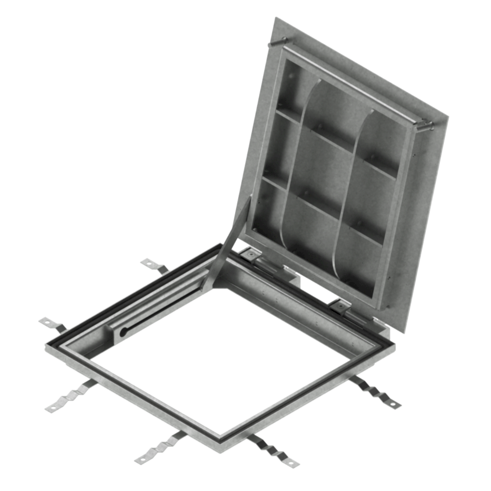 Люк технологічний відкидний сталевий оцинкований Pro 400x400 Plate B125