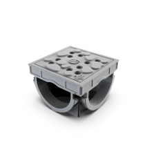 Кутовий з'єднувач пластиковий Micro DN50 H50 з решіткою пластикова Stone А15 сірого кольору