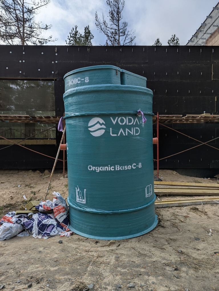 Станция биологической очистки Vodaland Organic Base-8, производительностью 1,2 м3/сутки, вертикальная, стеклопластиковая фото - 2